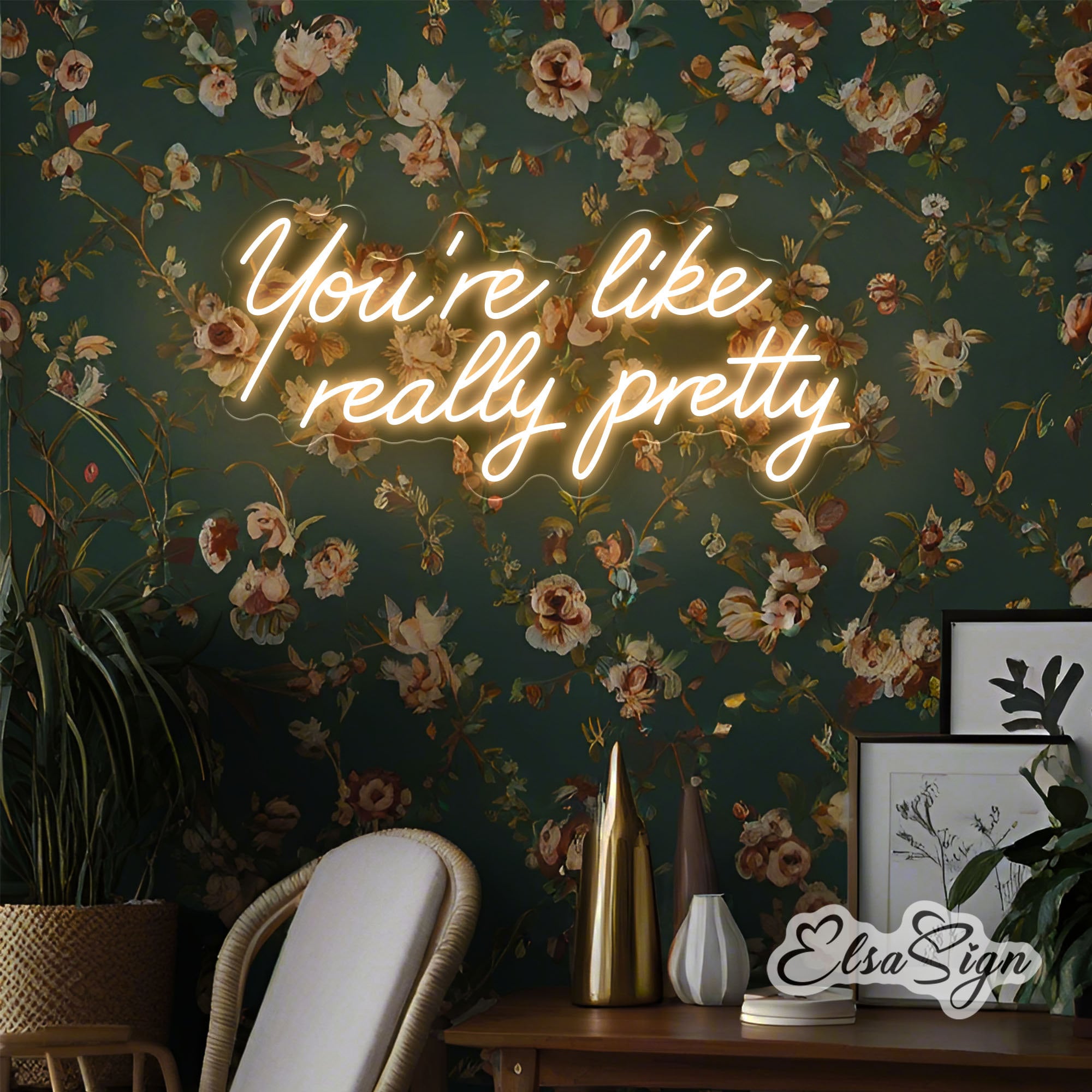 You're Like Really Pretty Neon Sign, Custom Salon Decor, Beauty Room ...