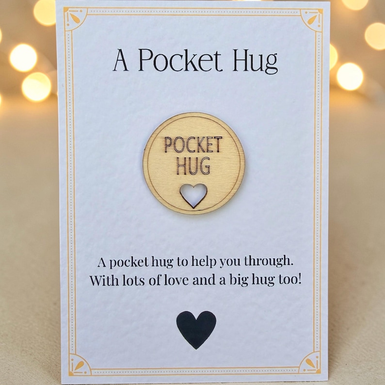 pocket bear hug welbeing gift mental health gift wooden hug token