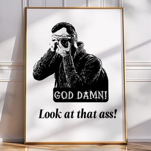 Funny Bathroom Poster: Cheeky Toilet Humor Art (Digital Download)