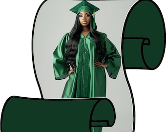 Editable Graduation Scroll Fan Template