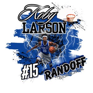 Basketball Theme T-Shirt Editable Design Template Blue - Canva