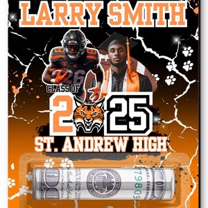 Editable Canva Graduation Money Holder Template - Orange