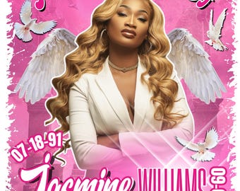 Modèle sur toile de conception de t-shirt commémoratif - Rose