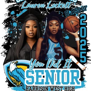 Editable Graduation T-Shirt Design Template - Light Blue