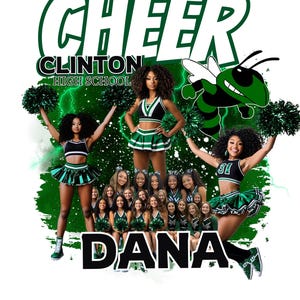 Cheer Theme T-Shirt Editable Design Template Green - Canva