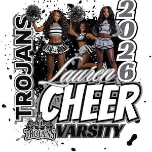 Cheer Theme T-Shirt Editable Design Template Gray- Canva