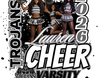 Cheer Theme T-Shirt Editable Design Template Gray- Canva