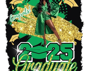 2 Editable Graduation Sparkle T-Shirt Design Template