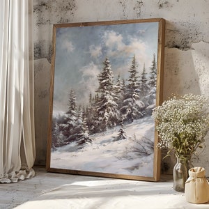 Schwarzwald Bilder mit Schnee, Winter Wald Kunstdruck, Schneelandschaft Poster, Winterliche Wanddeko, Weihnachts Wandkunst, Wald Poster