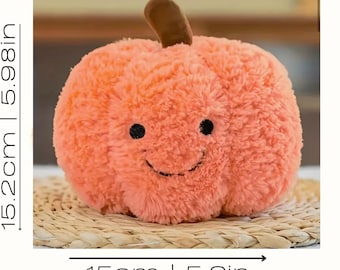 Oreiller En Forme De Citrouille D'Halloween, Coussin D'automne En Peluche 3D, Coussin Décoratif En Polaire Sherpa Douce Pour Canapé, Chambre à Coucher, Salon, Cadeau De Thanksgiving (blanc, 28,9 Cm