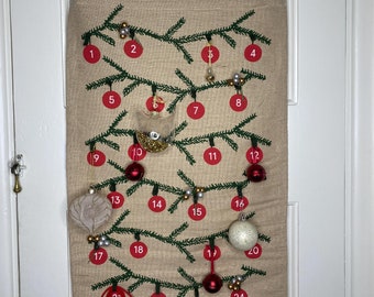 Calendario de Adviento recargable para colgar en la pared, calendario de Adviento reutilizable, cuenta atrás para Navidad, calendario de Adviento familiar.