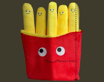 Funny Food Gift, Emotional Support French Fries Plush Toy, Pillows Props, Cartoon French Fries, Children Play Accessories, Birthday Gifts,