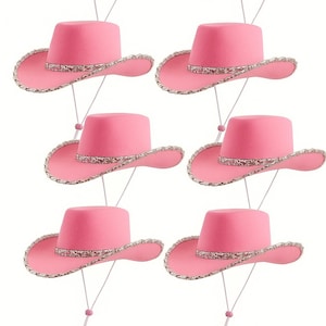 Pink Sequin Cowgirl Hat: Western Bachelorette Party Rodeo Theme