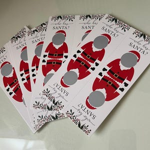 Holiday Scratch Off Who Has Santa Christmas Game, Christmas Scratch-Off Cards Set 40, Family Christmas Game, Funny Christmas Game