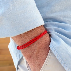 Herenarmband met effen koord, kleur naar keuze, verstelbare zomersurfarmband, 23 kleuren om uit te kiezen, cadeaus voor hem