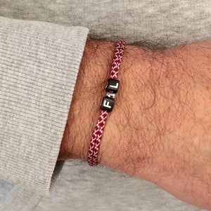 Pulsera cordón dos letras personalizables para él o ella, pulsera de la amistad ajustable 27 colores a elegir, pulsera de hombre o mujer