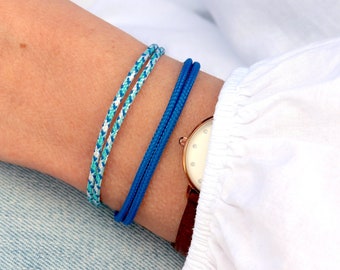 Ensemble de bracelets cordons bleus style boho surf,bracelets femme réglable pour l'été,cadeaux pour elle