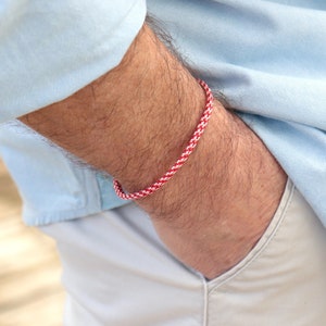 Herenkoordarmband, keuze uit 45 kleuren, verstelbare unisex surfer-stijl armband, cadeaus voor haar of hem