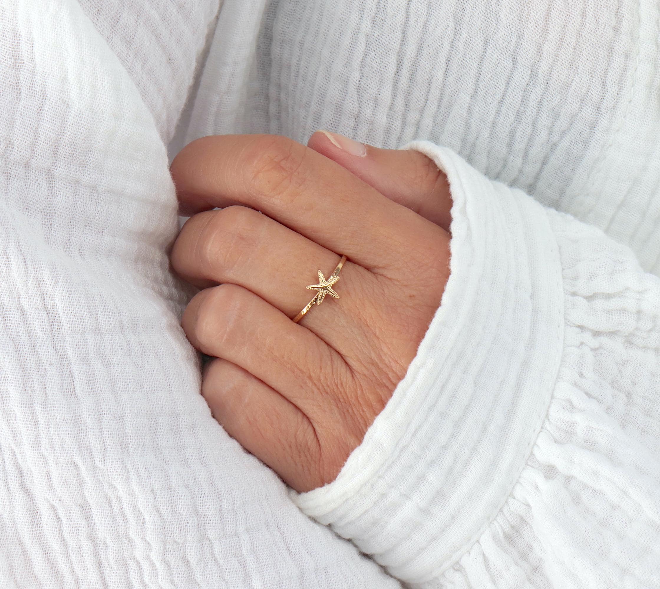 Bague Or Jaune 18K Étoile de David | Alda