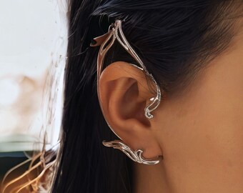 Elf Ear Cuffs: Elf Earring, Elf Ears, Elf Cosplay Ears, Ear Cuff Earring, Fairy Earrings, Elven Ear, Silver Ear Cuffs, Climb Earrings