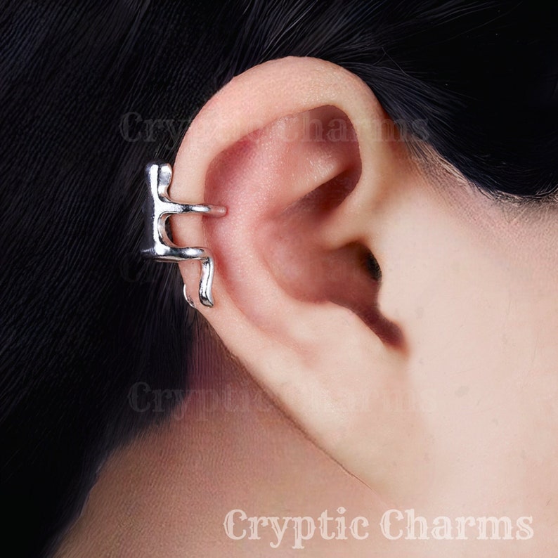Ear Cuffs : Climbing Man Ear Cuffs, Silver Ear Cuffs, Little Man Earrings, Ear Studs, Non Pierced Earrings, Non Pierced Ear Cuff, Jewelry zdjęcie 1