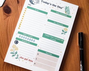 A5 Today's Plan - Daily Planner Pad | To Do List, Everyday Planner, WFH Desk Pad, Productivity Planner | Life's Peachey Illustration