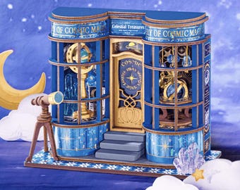 Magic Astronomy Shop DIY miniatuurhuis – Celestial Miniature Store Kit, fantasie bureaudecor