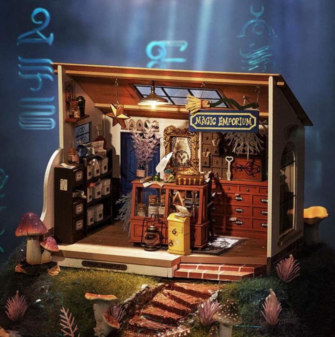 Kiki’s Magic Emporium DIY Miniature House Kit • Wooden Mini Magic Shop ...
