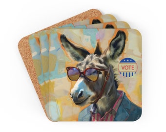 Democratic Coaster  | Democracy Coaster | Democratic Donkey | Democrat Mug | Democratic Mug | Democrat Gift | 2024 Election | Election Gifts