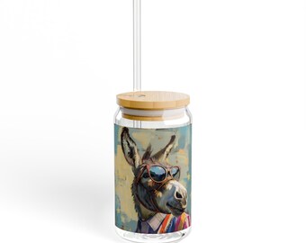 Jar with Lid | Democratic Donkey | 2024 Election | Mason Jar | Democratic Party | Democrat Gift | Democrat | Election Items | Election Gifts