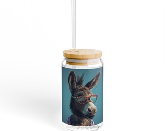 Democratic Donkey | Jar with Lid | Mason Jar | Democratic Party | 2024 Election | Democrat Gift | Democrat | Election Items | Election Gifts
