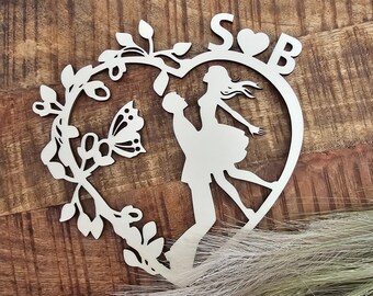 Wedding decoration personalized made of wood | Cake topper | Caketopper