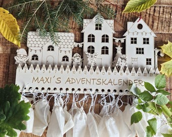 Advent calendar, Christmas calendar made of wood - with personalized engraving
