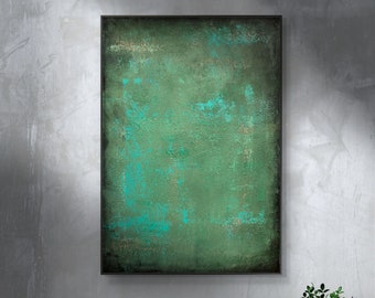 Right There - Abstract Painting on Canvas, Green Painting on Stretched Canvas, Modern Original Painting