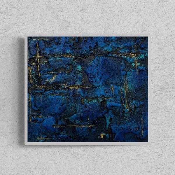 Blue Laguna - Peinture abstraite sur toile