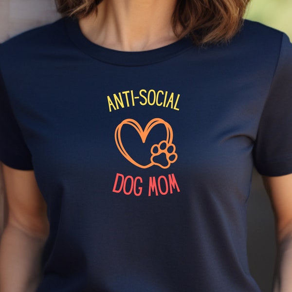 Anti-Social Dog Mom Ombre colors Unisex Jersey Short Sleeve Tee