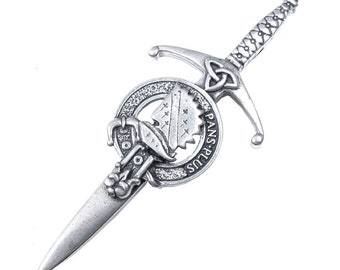 Broche Kilt com Brasão do Clã Mar - Fabricado na Escócia - Broche de Estanho de Qualidade