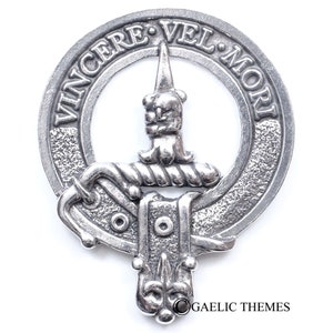 Clan MacDowall Clan Crest Cap Badge - Made in Scotland - Quality Pewter Brooch Badge