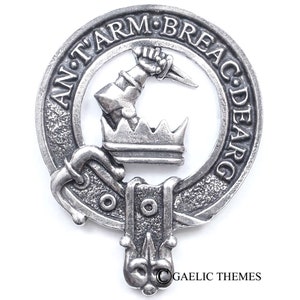 Clan MacQuarrie Clan Crest Cap Badge - Made in Scotland - Quality Pewter Brooch Badge