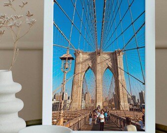 Brooklyn Bridge Sunrise Photography Print | NYC Skyline Wall Art (Digital Download)