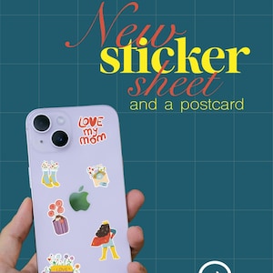 Sticker und eine Postkarte - ein süßes Geschenk zum Muttertag