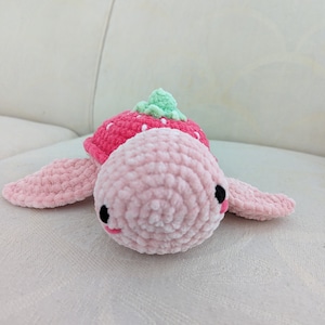 Tartaruga di fragole, peluche all'uncinetto MTO