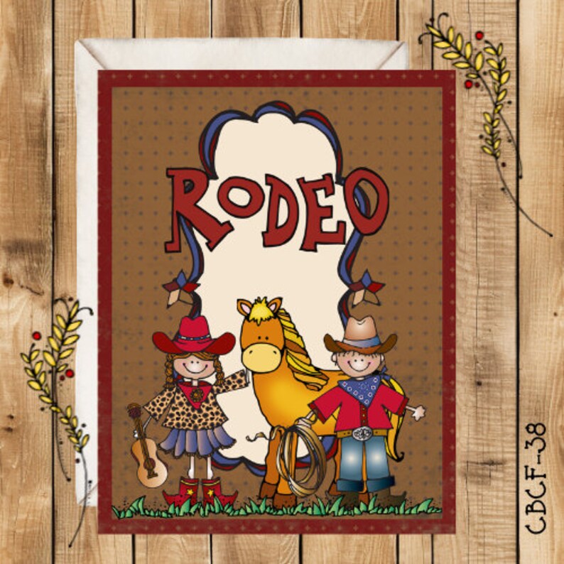 Country Friends Card, Cowboy Greetings, Western Card, Gratitude Card ...