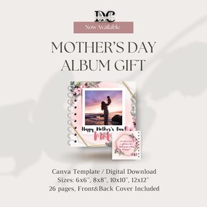Regalos para el Día de la Madre, Plantilla de Canva, Fotolibro, Libro de Recuerdos Digital, Regalos Ideales para el Día de la Madre, Álbum, Primer Regalo para el Día de la Madre