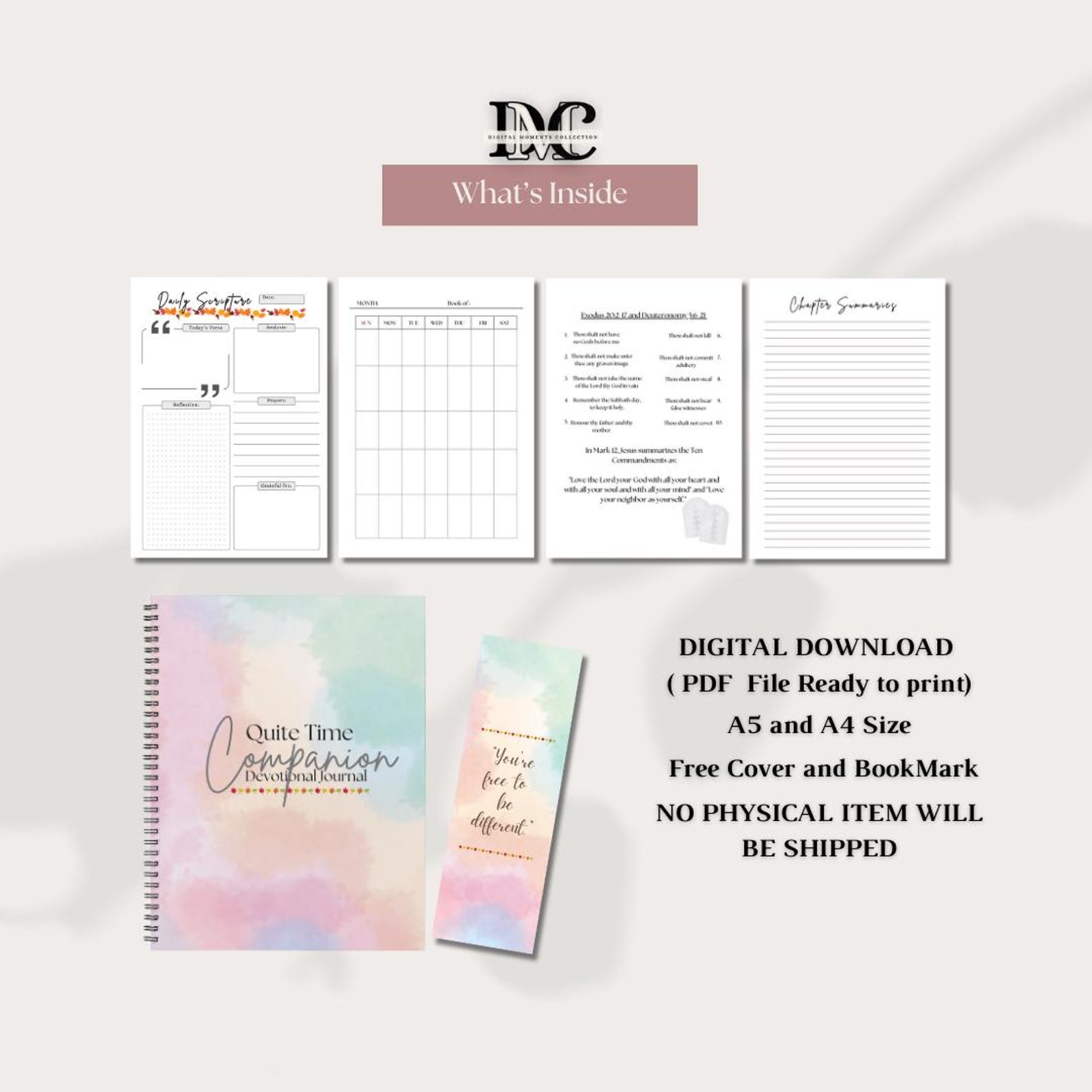 Devotional Journal Printable Daily Bible Scripture Study (canva ...
