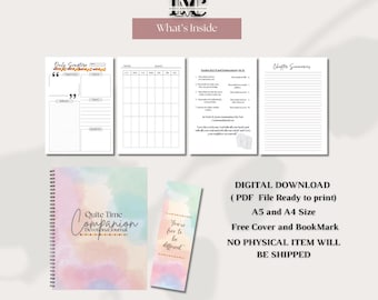 Devotional Journal Printable Daily Bible Scripture Study (Canva Template)