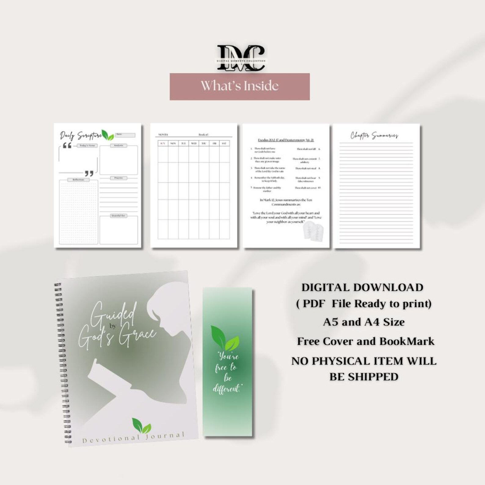 Devotional Journal Tracker Printable Prayer Journals Daily Bible ...