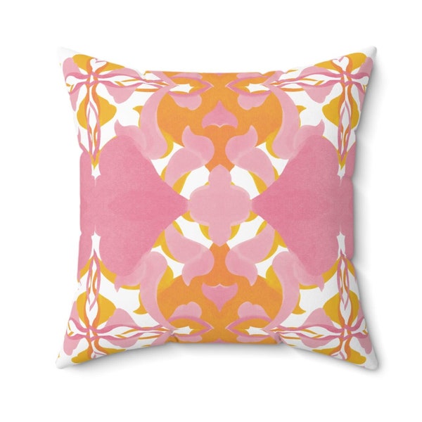 Pink Orange Pillow - Etsy