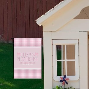 Trädhusflagga för barn, personlig trädgårdsflagga, anpassad trädgårdsflagga, personlig present, Grandmillennial, anpassad utomhuslekhusskylt