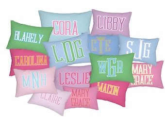 Personalized Lumbar, Dorm Room Pillow, Trendy Accent Pillow, Sorority Dorm Pillow, Trendy Chic Pillow, Preppy Dorm Decor, Trendy Chic Décor